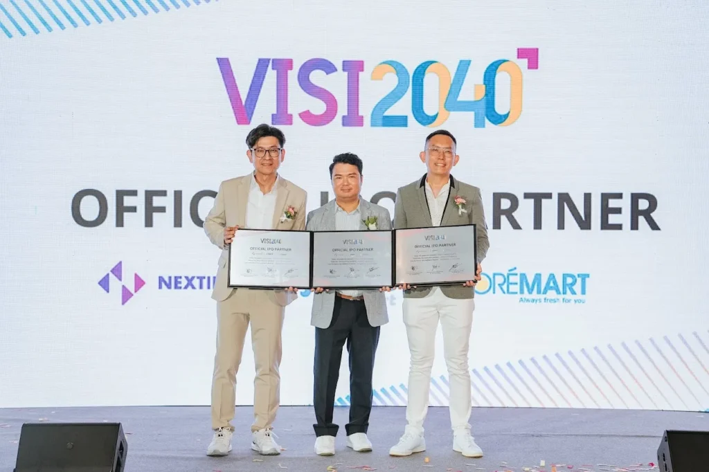 Nexting 6th Anniversary VISI2040 IPO Partner Chairman of Nexting, Mr Chang Kon Ling, Chairman of Doremart, Mr Cola Hii, Chairman of Jimart, Mr Jayden Lim