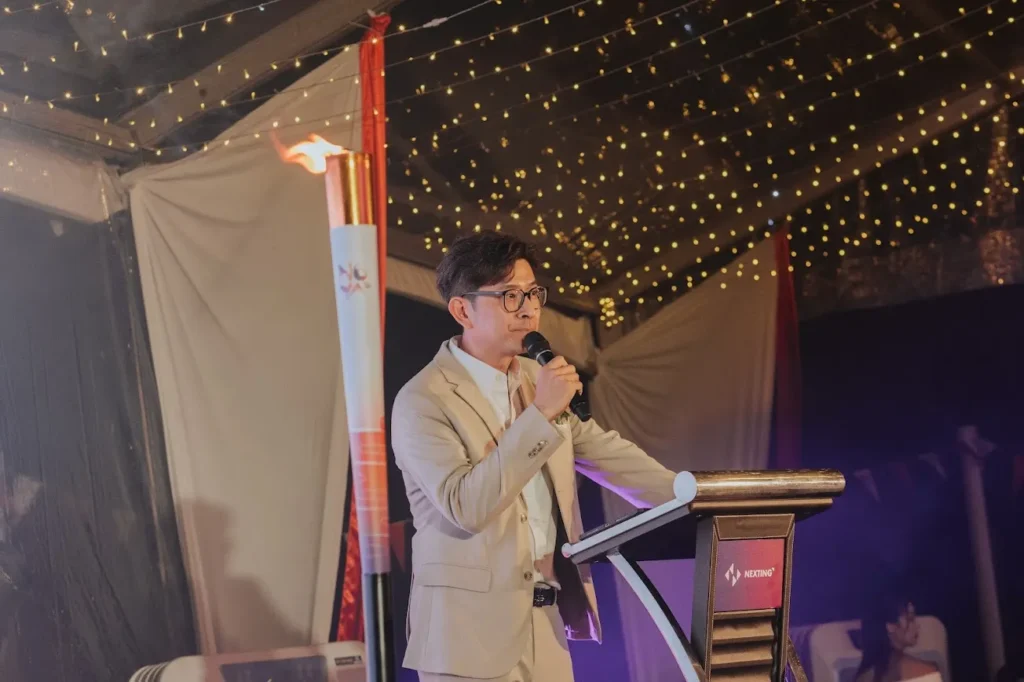 Nexting 6th Anniversary VISI2040 IPO Partner Chairman of Nexting, Mr Chang Kon Ling giving speech